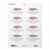 mooi floraal botanisch adreslabel etiket (Full Sheet)