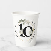 Mooi Floral 10e JUBILEUM Papieren Bekers (Achterkant)
