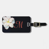 Mooi Floral Bagagelabel met Monogram (Voorkant horizontaal)