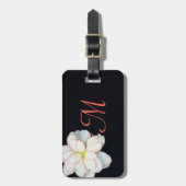 Mooi Floral Bagagelabel met Monogram (Voorkant verticaal)