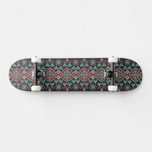 Mooi Floral Cross Stitch Embroidery Pattern Persoonlijk Skateboard