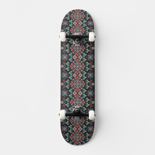Mooi Floral Cross Stitch Embroidery Pattern Persoonlijk Skateboard (Voorkant)