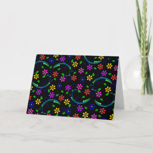 Mooi Floral design op zwarte achtergrond Kaart