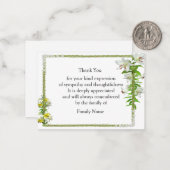 Mooi Floral Lijst Dank je wel Notitiekaartje (Voorkant / Achterkant in situ)