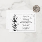 Mooi Floral Lijst Dank je wel Notitiekaartje (Voorkant / Achterkant in situ)