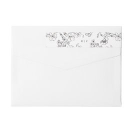 Mooi Floral Monogram Sketched Wedding Adres