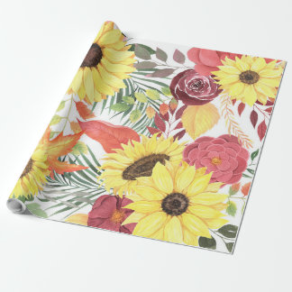 Mooi Floral patroon met helder najaar Cadeaupapier