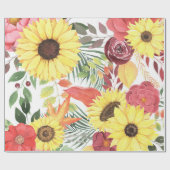 Mooi Floral patroon met helder najaar Cadeaupapier (Vlak)