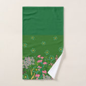 Mooi Floral Patroon op groene achtergrond Bad Handdoek (Handdoek)