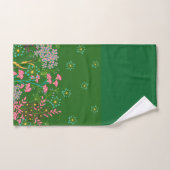 Mooi Floral Patroon op groene achtergrond Bad Handdoek (Handdoek)