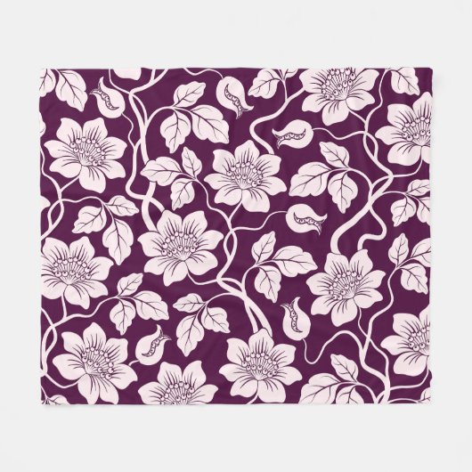 Mooi Floral Pattern Fleece Deken (Voorkant (Horizontaal))