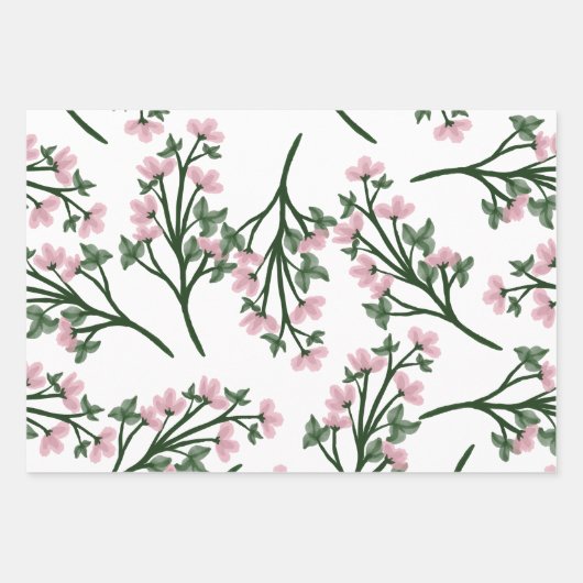 Mooi Floral Pattern Inpakpapier Vel (Voorkant)