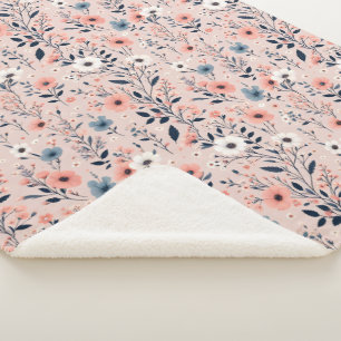 Mooi Floral Pattern Sherpa Deken