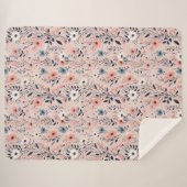 Mooi Floral Pattern Sherpa Deken (Voorkant (horizontaal))