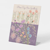 Mooi Floral Patterned Reclamebord Met Voetstuk (Voorkant)