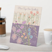 Mooi Floral Patterned Reclamebord Met Voetstuk (Insitu)