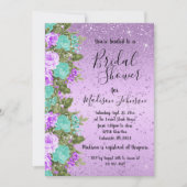 Mooi Floral Vrijgezellenfeest - Paars en Blauwgroe Kaart (Voorkant)