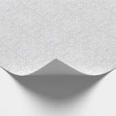 Mooi Floral White Damask-ontwerp Cadeaupapier (Hoek)