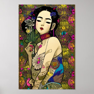 Mooi Floralpunk Balinese Girl Poster