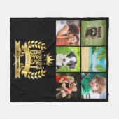Mooi foto collage Oom van de Wereld Goud Zwart Fleece Deken (Voorkant (Horizontaal))