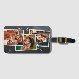 Mooi fotomeisje bagagelabel