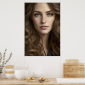 Mooi Fotorealistisch Vrouwenportret AI Generat Poster (Keuken)