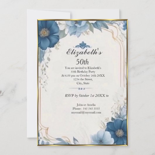 Mooi Frans 50ste verjaardagsfeest Kaart (Voorkant)