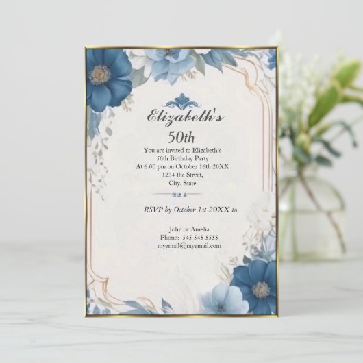 Mooi Frans 50ste verjaardagsfeest Kaart (Staand voorkant)