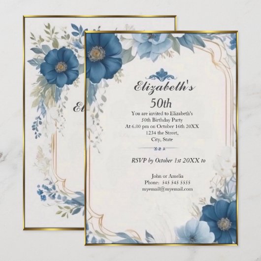 Mooi Frans  50ste verjaardagsfeest Kaart (Voorkant / Achterkant)