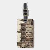 Mooi Frans Chateau in Sepia Tones Bagagelabel (Voorkant verticaal)