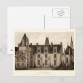 Mooi Frans Chateau in Sepia Tones Briefkaart (Voorkant / Achterkant)
