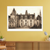 Mooi Frans Chateau in Sepia Tones Canvas Afdruk (Insitu (Woonkamer))