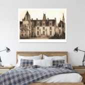 Mooi Frans Chateau in Sepia Tones Canvas Afdruk (Insitu (Slaapkamer))
