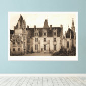 Mooi Frans Chateau in Sepia Tones Canvas Afdruk (Insitu (Houten vloer))