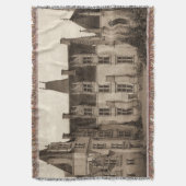 Mooi Frans Chateau in Sepia Tones Deken (Voorkant Verticaal)