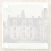 Mooi Frans Chateau in Sepia Tones Glazen Onderzetter (Achterkant)