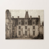 Mooi Frans Chateau in Sepia Tones Legpuzzel (Horizontaal)