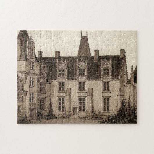 Mooi Frans Chateau in Sepia Tones Legpuzzel (Horizontaal)