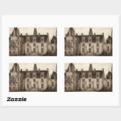 Mooi Frans Chateau in Sepia Tones Rechthoekige Sticker (Vel)