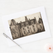 Mooi Frans Chateau in Sepia Tones Rechthoekige Sticker (Envelop)