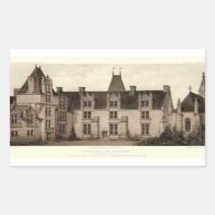 Mooi Frans Chateau in Sepia Tones Rechthoekige Sticker