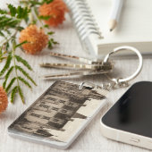 Mooi Frans Chateau in Sepia Tones Sleutelhanger (Voorkant Rechts)