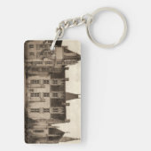 Mooi Frans Chateau in Sepia Tones Sleutelhanger (achterkant)