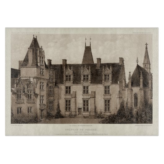 Mooi Frans Chateau in Sepia Tones Snijplank (Voorkant)