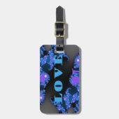 Mooi Galactisch Blauw Liefde Tekst Patroon Ontwerp Bagagelabel (Voorkant verticaal)