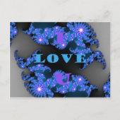 Mooi Galactisch Blauw Liefde Tekst Patroon Ontwerp Briefkaart (Voorkant)