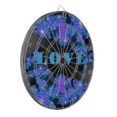 Mooi Galactisch Blauw Liefde Tekst Patroon Ontwerp Dartbord (Voorkant Links)