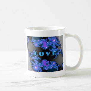 Mooi Galactisch Blauw Liefde Tekst Patroon Ontwerp Koffiemok