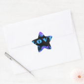 Mooi Galactisch Blauw Liefde Tekst Patroon Ontwerp Ster Sticker (Envelop)