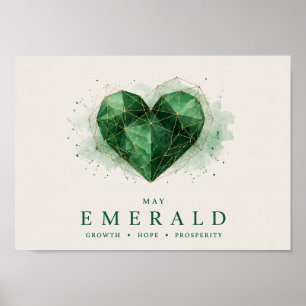 Mooi Geboortesteen Prent Edelstenen van Mei Hartvo Poster
